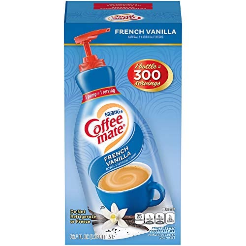 Book Cover Nestle Coffee mate Coffee Creamer, French Vanilla, Concentrated Liquid Pump Bottle, Non Dairy, No Refrigeration, 50.7 Ounces