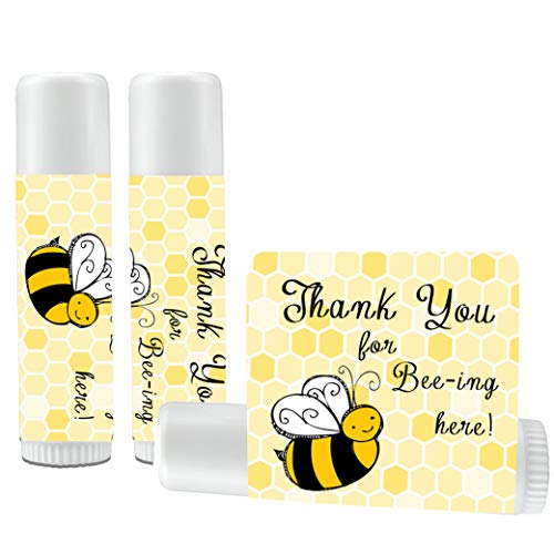 Book Cover 12 Bee Lip Balm Favors - Bee Baby Shower Favor Lip Balms - Bee Birthday Favor Lip Balms - Lip Balm Favors