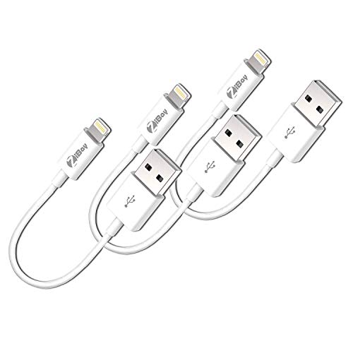 Book Cover Short Lightning Cables, USB Charging Data Cord Compatible With iPhones, iPads, and iPods [3-Packs]