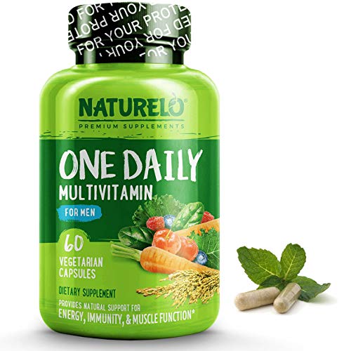 Book Cover NATURELO One Daily Multivitamin for Men - with Whole Food Vitamins - Organic Extracts - Natural Supplement - Best for Energy, General Health - Non-GMO - 60 Capsules | 2 Month Supply