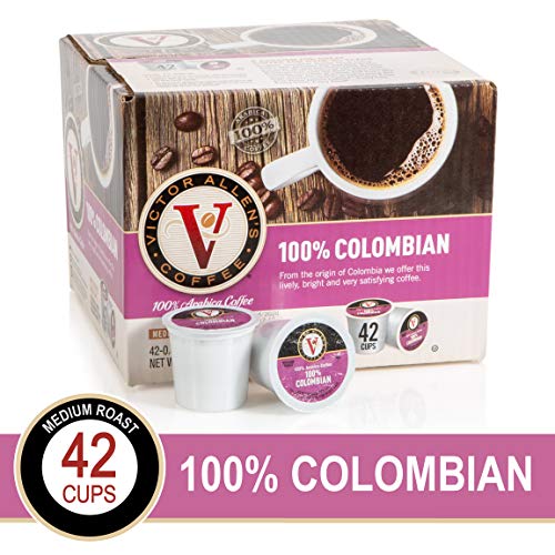 Book Cover 100% Colombian for K-Cup Keurig 2.0 Brewers, 42 Count, Victor Allen's Coffee Medium Roast Single Serve Coffee Pods