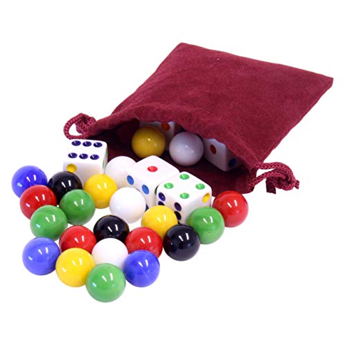 Book Cover Game Bag of 24 Replacement Glass Marbles (9/16