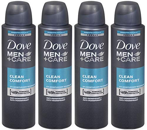 Book Cover Dove Men + Care Dry Spray Antiperspirant, Clean Comfort 3.8 oz (Pack of 4)