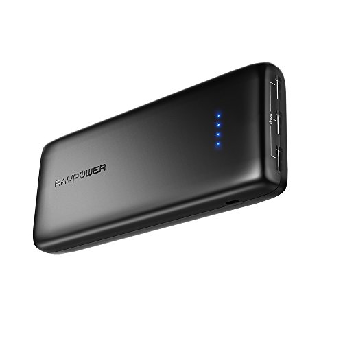 Book Cover RAVPower Portable Charger 22000mAh External Battery Pack 22000 Power Banks 5.8A Output 3-Port (2.4A Input, iSmart 2.0 USB Ports, Li-polymer Phone Charger) For Smartphone Tablet - Black