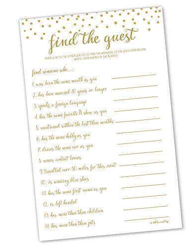 Book Cover Find the Guest - Game - Gold Confetti (50-sheets)