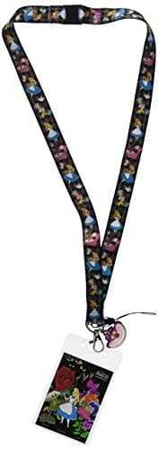 Book Cover Disney Alice in Wonderland Lanyard with Soft Dangle & Card Holder