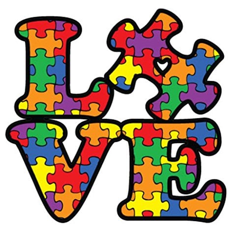 Book Cover NI284 Autism Awareness Puzzle Piece Car Decal Sticker | Premium Quality Vinyl Sticker | 5-Inches X 5-Inches