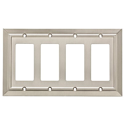 Book Cover Franklin Brass W35228-SN-C Classic Architecture Quad Decorator Wall Plate/Switch Plate/Cover, Satin Nickel