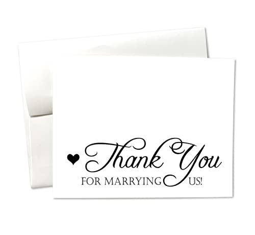 Book Cover Thank You for MARRYING US - To Officiant - Wedding Day - Note Card - Eco White - RUSTIC - Recycled - Eco Friendly