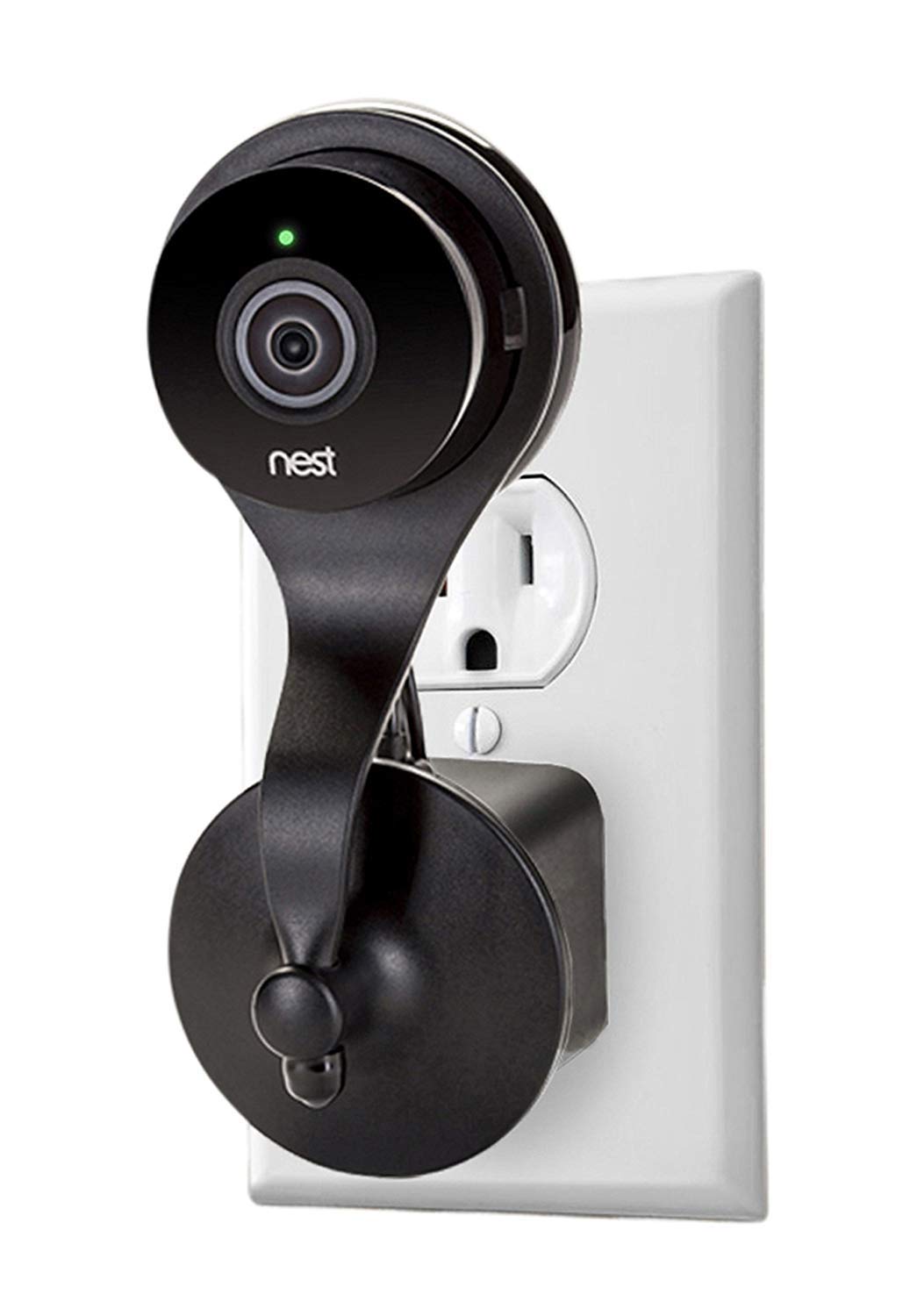 Book Cover Wasserstein Nest Cam AC Outlet 360 Degree Wall Mount Compatible with Nest Cam & Dropcam Pro (Black)