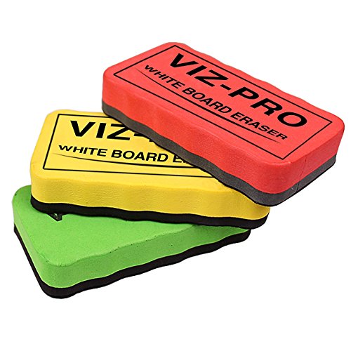 Book Cover VIZ-PRO Magnetic White Board Eraser, 3 Colored Eraser, 3 Piece
