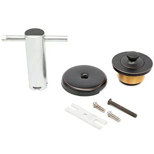 Book Cover Lift and Turn Twist Bathtub Tub Drain Conversion Kit Assembly, All Brass Construction - Oil Rubbed Bronze