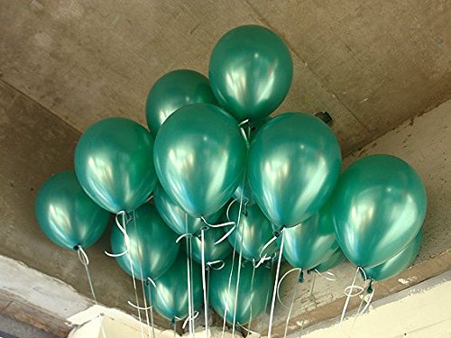 Book Cover Lokman 12 Inch Metallic Dark Green Balloons, Mother's day Easter Day Balloons, Party Suppiles for Birthday, Baby Shower, Wedding, Halloween, Christmas, 100 Piece