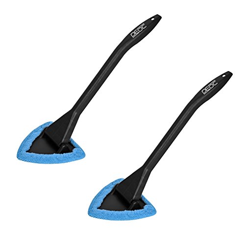 Book Cover DEDC 2 Pack Car Windshield Cleaner Wipe Tool from Inside Window Glass Cleaning Tool for Home Bedroom with Long Handle Blue