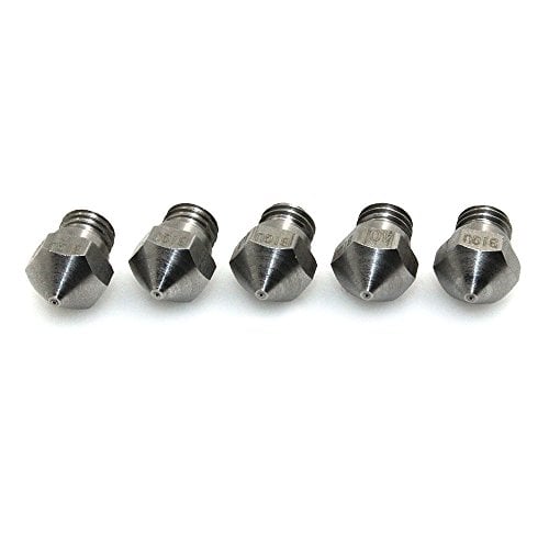 Book Cover BIQU Upgrade Wear Resistant MK10 Nozzles M7 0.4mm Threaded Stainless Steel Nozzle Extrusion Head (Pack of 5pcs)