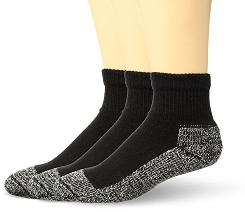 Book Cover Cushees BLACK Thick Ankle Socks, 3-pack (Men's 166XL)