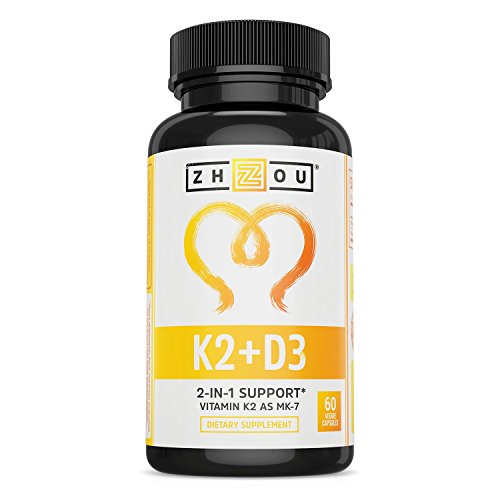 Book Cover Vitamin K2 (MK7) with D3 Supplement - Vitamin D & K Complex - Bone and Heart Health Formula - 5000 IU Vitamin D3 & 90 mcg Vitamin K2 MK-7 - 60 Small & Easy to Swallow Vegetable Capsules