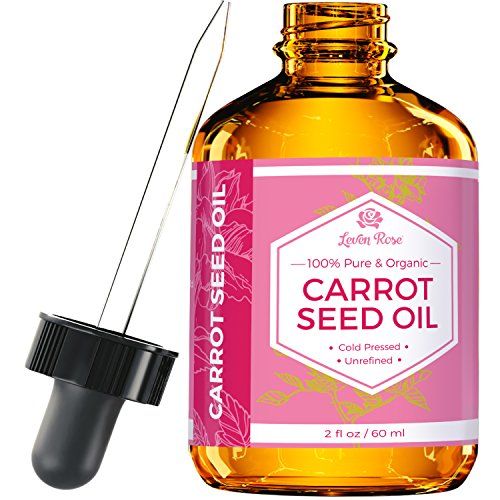 Book Cover Carrot Seed Oil by Leven Rose, 100% Pure Unrefined Cold Pressed Moisturizer for Hair Skin and Nails 2 oz