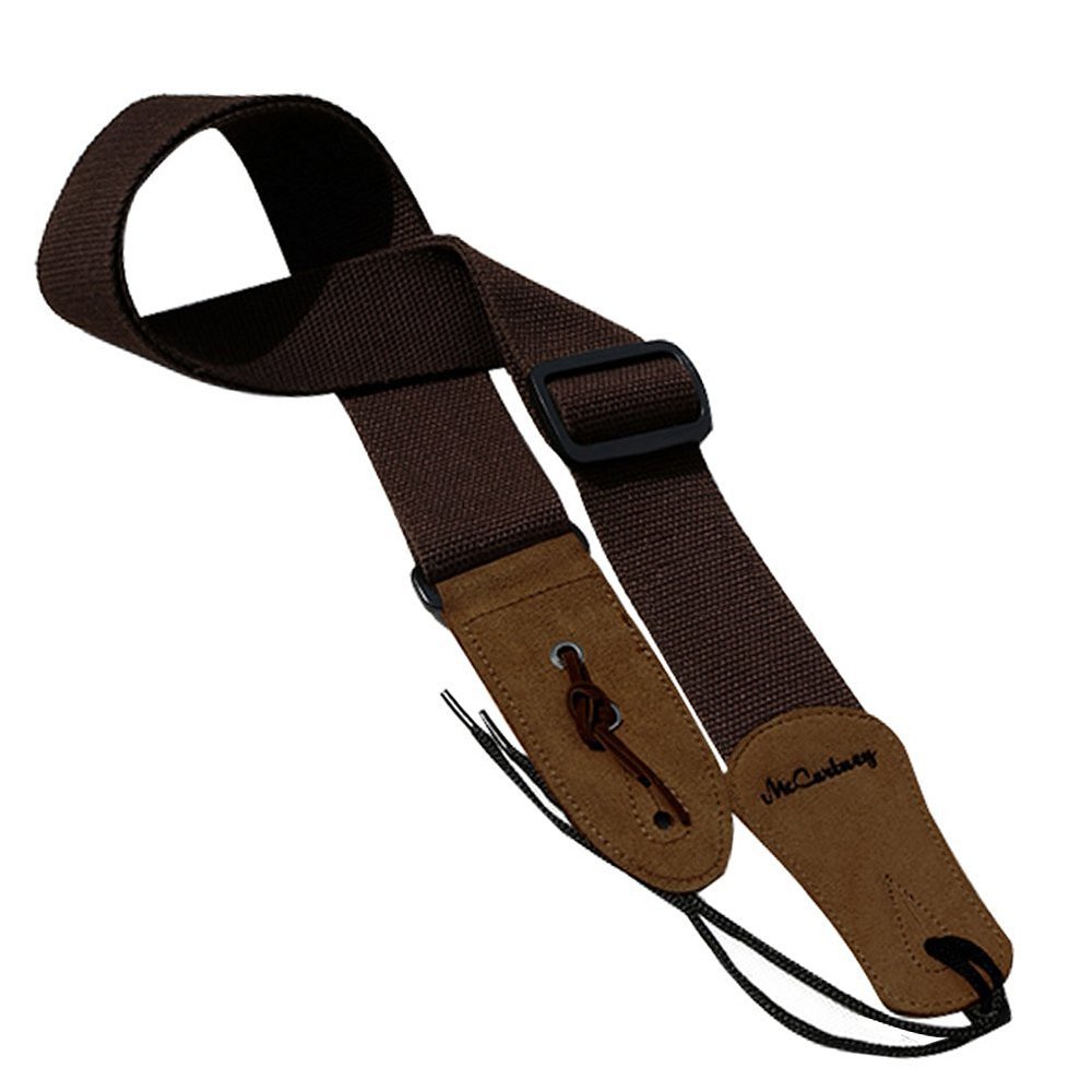 Book Cover Simtyso Guitar Strap with Leather Ends and Includes Ties for Acoustic Guitars Coffee Color