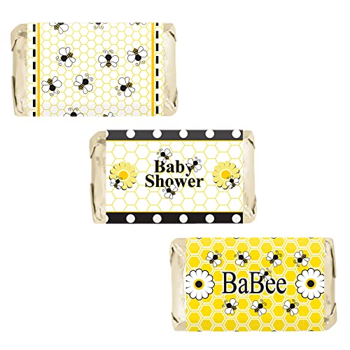 Book Cover Bumble Bee Baby Shower Mini Candy Bar Wrappers - 45 Stickers