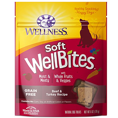 Book Cover Wellness Soft Wellbites Natural Grain Free Dog Treats, Beef & Turkey, 6-Ounce Bag