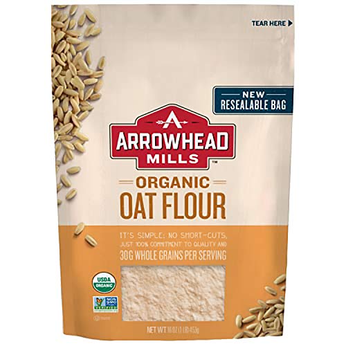 Book Cover Arrowhead Mills Organic Oat Flour, 16 Ounce Bag (Pack of 6)