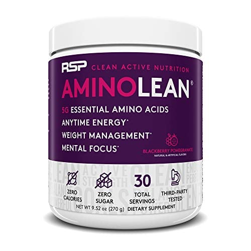 Book Cover RSP AminoLean - All-in-One Pre Workout, Amino Energy, Weight Management Supplement with Amino Acids, Complete Preworkout Energy for Men & Women, Blackberry Pom, 30 (Packaging May Vary)