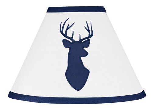Book Cover Sweet Jojo Designs Navy and White Woodland Deer Boys Baby Childrens Lamp Shade