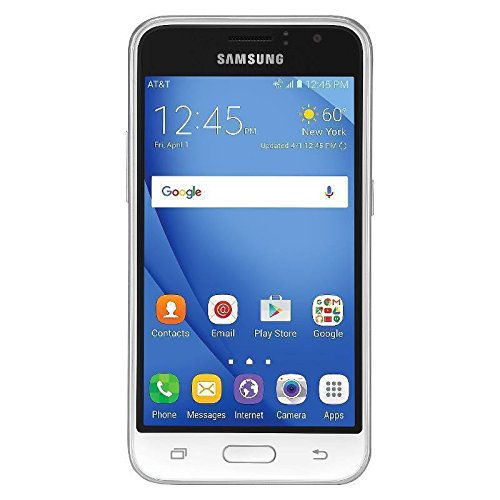 Book Cover Samsung Express 3 J120a 4G LTE Unlocked GSM (White)