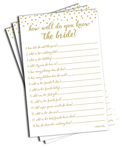 Book Cover How Well Do You Know The Bride - Gold Confetti (50-Sheets) (Large Size Sheets)