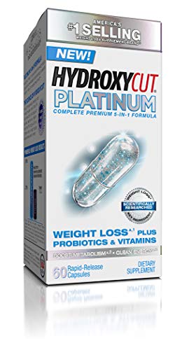 Book Cover Weight Loss Pills for Women & Men | Hydroxycut Platinum | Probiotic + Weight Loss Supplement Pills | Energy Pills | Metabolism Booster for Weight Loss | Weightloss & Energy Supplements | 60 Pills
