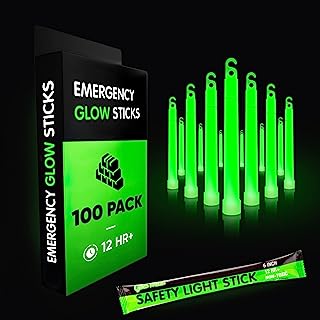 Book Cover 12 Ultra Bright Glow Sticks - Emergency Light Sticks for Camping Accessories, Parties, Hurricane Supplies, Earthquake, Survival Kit and More - Lasts Over 12 Hours (Green)
