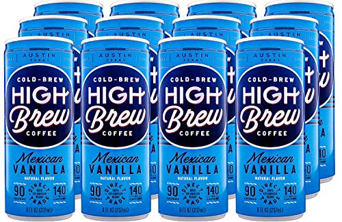 Book Cover High Brew Coffee, Cold Brew, Mexican Vanilla, 8 Fl Oz Can (Pack of 12)