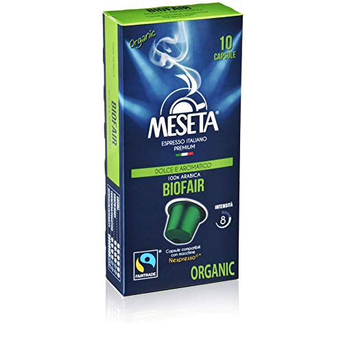 Book Cover Nespresso Compatible Meseta Coffee Capsules 100 Capsules of Gourmet Organic(European Certified) 100% Arabica Coffee Espresso Compatible with Nespresso Machine