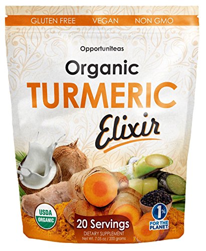 Book Cover Organic Turmeric Elixir: Golden Milk Powder Joint Support Supplement. Non GMO, Vegan, Gluten Free & 20 Servings