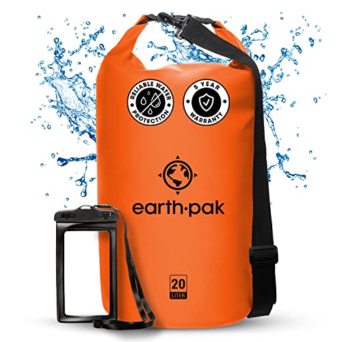 Book Cover Earth Pak -Waterproof Dry Bag - Roll Top Dry Compression Sack Keeps Gear Dry for Kayaking, Beach, Rafting, Boating, Hiking, Camping and Fishing with Waterproof Phone Case