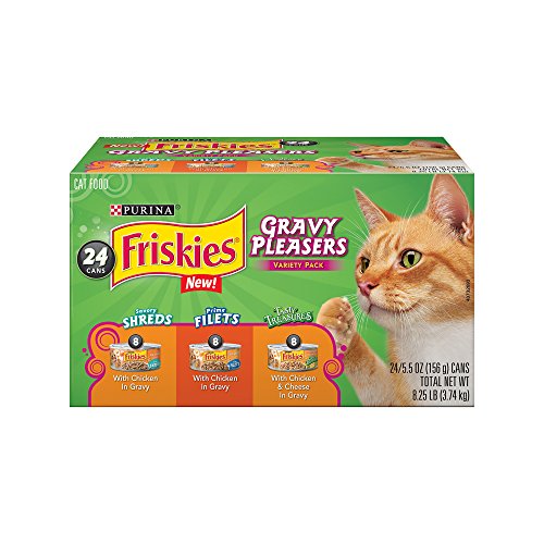 Book Cover Purina Friskies Gravy Pleasers Variety Pack Cat Food - (24) 8.25 Lb. Box