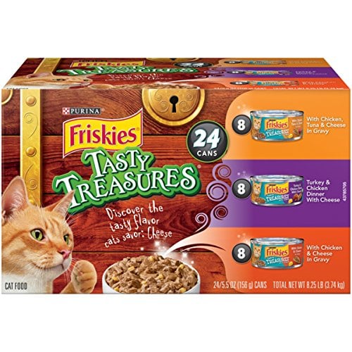 Book Cover Purina Friskies Tasty Treasures Wet Cat Food Variety Pack - (24) 5.5 oz. Cans