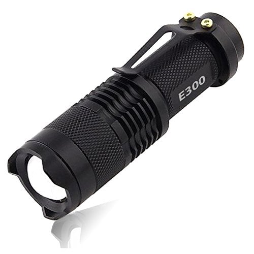 Book Cover Bright Mini LED Tactical Flashlight - EcoGear FX E300-3 Light Modes, 300 Lumen Max Output, Adjustable Zoom Focus - Water Resistant for Outdoors with a Small Design - A Perfect Gift for Men