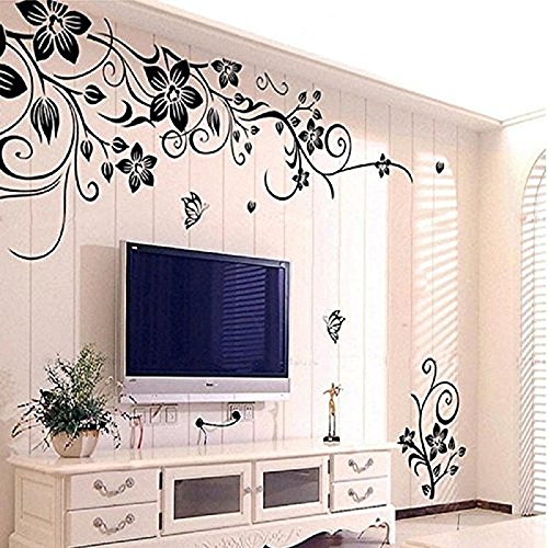 Book Cover Franterd Wall Stickers, Grand Removable Vinyl Mural Decal Art Home Decor Painting Supplies- Flowers