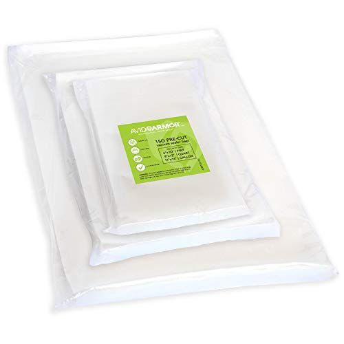 Book Cover 150 Vacuum Sealer Storage Bags for Food Saver, Seal a Meal Vac Sealers, 50 Each Bag Size: Pint 6x10, Quart 8x12, Gallon 11x16 BPA Free, Sous Vide Vaccume Safe Commercial Grade Universal Bag Avid Armor