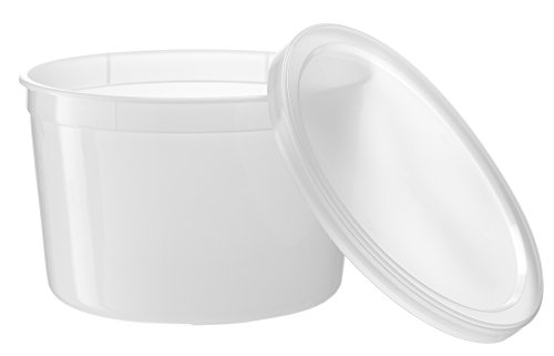 Book Cover [10 Count 64 Oz Combo] Basix Round Clear Food Storage Deli Container With Lids, Perfect For Meal Prep Soup, Ice Cream, Freezer, Dishwasher And Microwave Safe