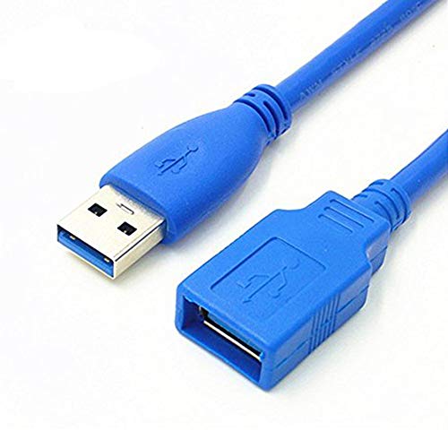 Book Cover Bluwee USB 3.0 Extension Cable -2 Feet (0.6 Meters) - A-Male to A-Female [Full-Covered Female Blue]