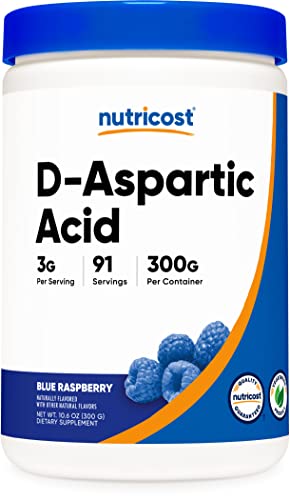 Book Cover Nutricost D-Aspartic Acid (DAA) Powder 300G (Blue Raspberry) - Flavored D-Aspartic Acid Powder Supplement