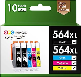 Book Cover GPC Image Compatible Ink Cartridge Replacement for HP 564XL 564 XL to use with DeskJet 3520 3522 Officejet 4620 Photosmart 5520 6510 6515 6520 7520 7525 D7560 (Black Cyan Magenta Yellow,10-Pack)