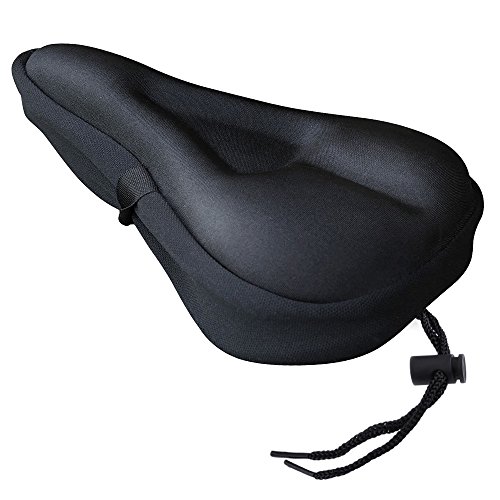 Book Cover Zacro Gel Bike Seat Cover- BS031 Extra Soft Gel Bicycle Seat - Bike Saddle Cushion with Water&Dust Resistant Cover (Black)