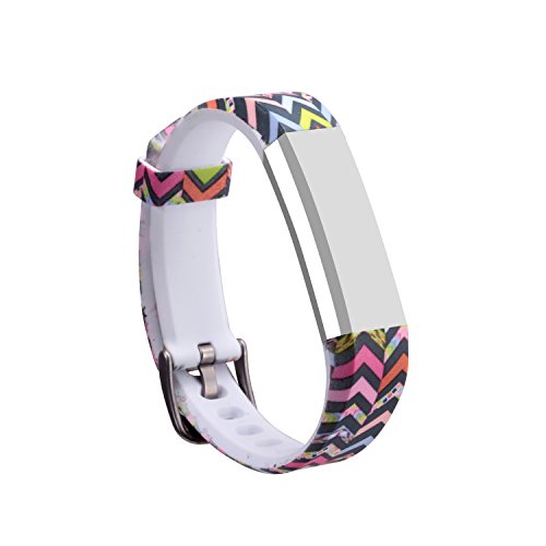 Book Cover I-SMILE Newest Replacement Wristband with Secure Clasps for Fitbit Alta Only(No Tracker, Replacement Bands Only) (Color Stripe)