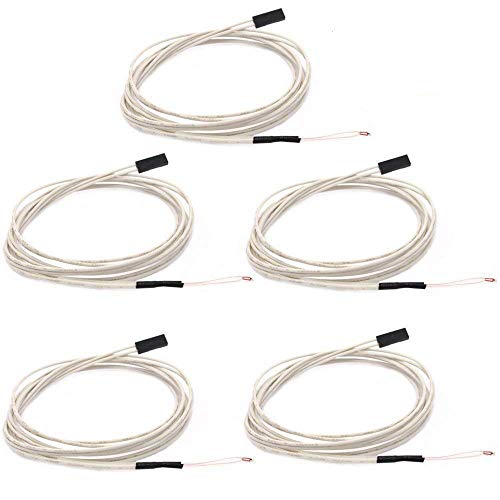 Book Cover Mmei 5pcs NTC 3950 100K Thermistor with 1 Meter Wiring and Female Pin Head for RepRap 3D Printer Extruder Heated Bed pre-Wired or Hot End