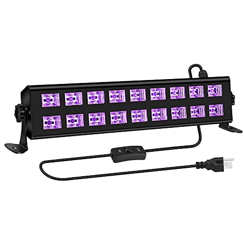 Book Cover OPPSK Black Lights, 54W 18LEDs Powerful Black Light Bar Glow in The Dark Party Supplies for Blacklights Party Body Paint Birthday Halloween Christmas Stage Lighting
