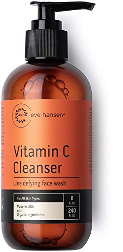 Book Cover Natural Vitamin C Face Wash - Cleanse, Brighten, Hydrate, Nourish Skin - Anti Aging Skin Cleanser - 8 Ounces - Eve Hansen